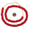 The Bead Chest African Disk Recycled Glass Beads - Full Strand of Eco-Friendly Ghanaian Rondelle Beads (Red)